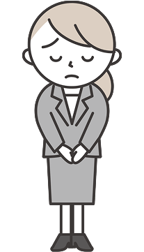 謝ってる女性のイラスト
