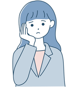 困り顔の女性イラスト